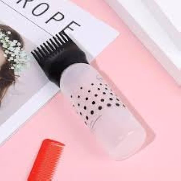 Root Comb Applicator Bottle - 170ml Hair Dye Hair Oil Dispenser Bottle with Graduated Scale - Salon and Home Use 1pc Black - Image 4